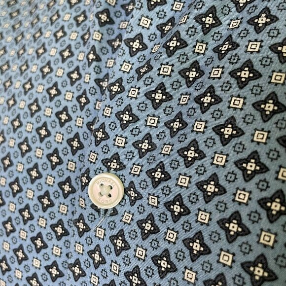 Mens Michael Kors Button Up Dress Shirt Tailored Fit Size M Blue u - Picture 5 of 13